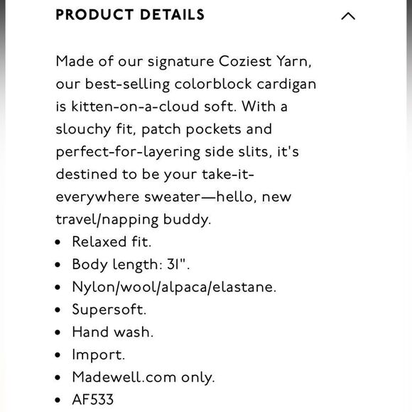 Madewell colorblock Kent sweater in coziest yarn. Size L. - Picture 5 of 12